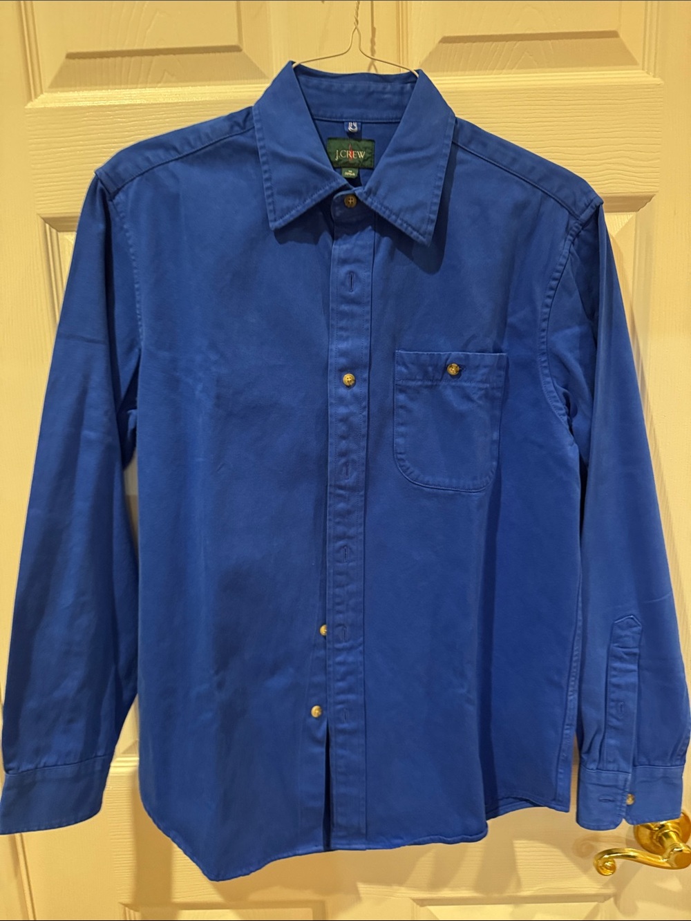 J. Crew Men’s Royal Blue Long-Sleeve Cotton Twill Shirt